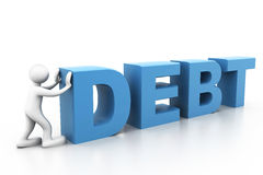 man-push-word-debt-d-illustration-43041117